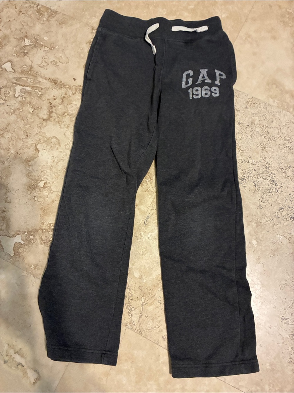 GAP Kids Dark Gray Sweatpants with White Drawstring & Logo
